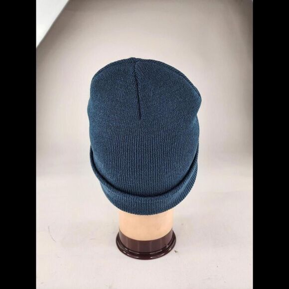Carhartt Navy Blue Patch Beanie Watch Cap Made In USA Snow Winter Beanie Hat - Picture 6 of 8